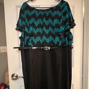 Teal and black dress